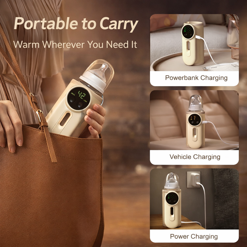 Smart Travel Baby Bottle Heater – USB Rechargeable Milk Warmer for Newborns