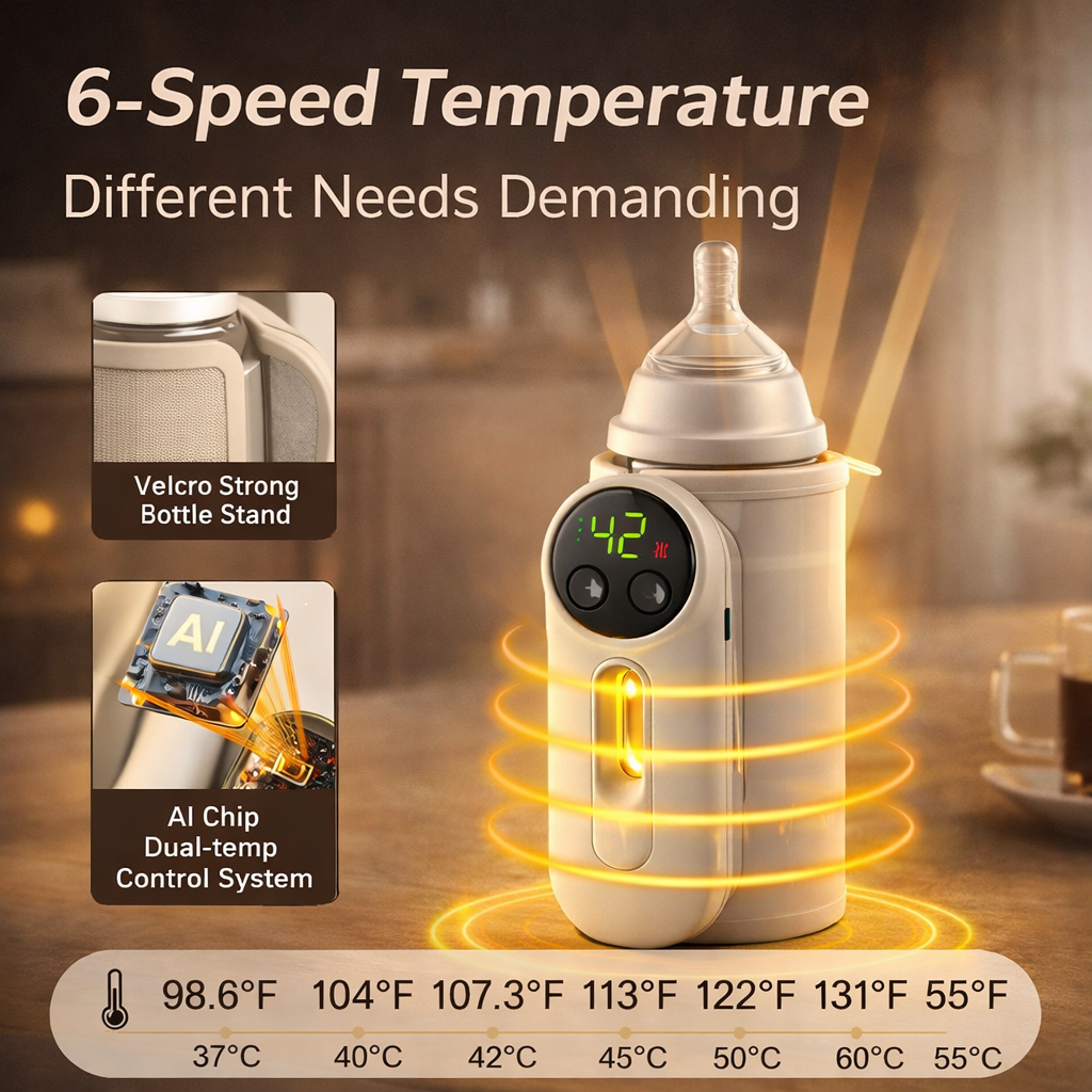 Smart Travel Baby Bottle Heater – USB Rechargeable Milk Warmer for Newborns