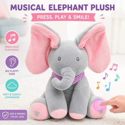 Peek-a-Boo Musical Elephant Plush Toy