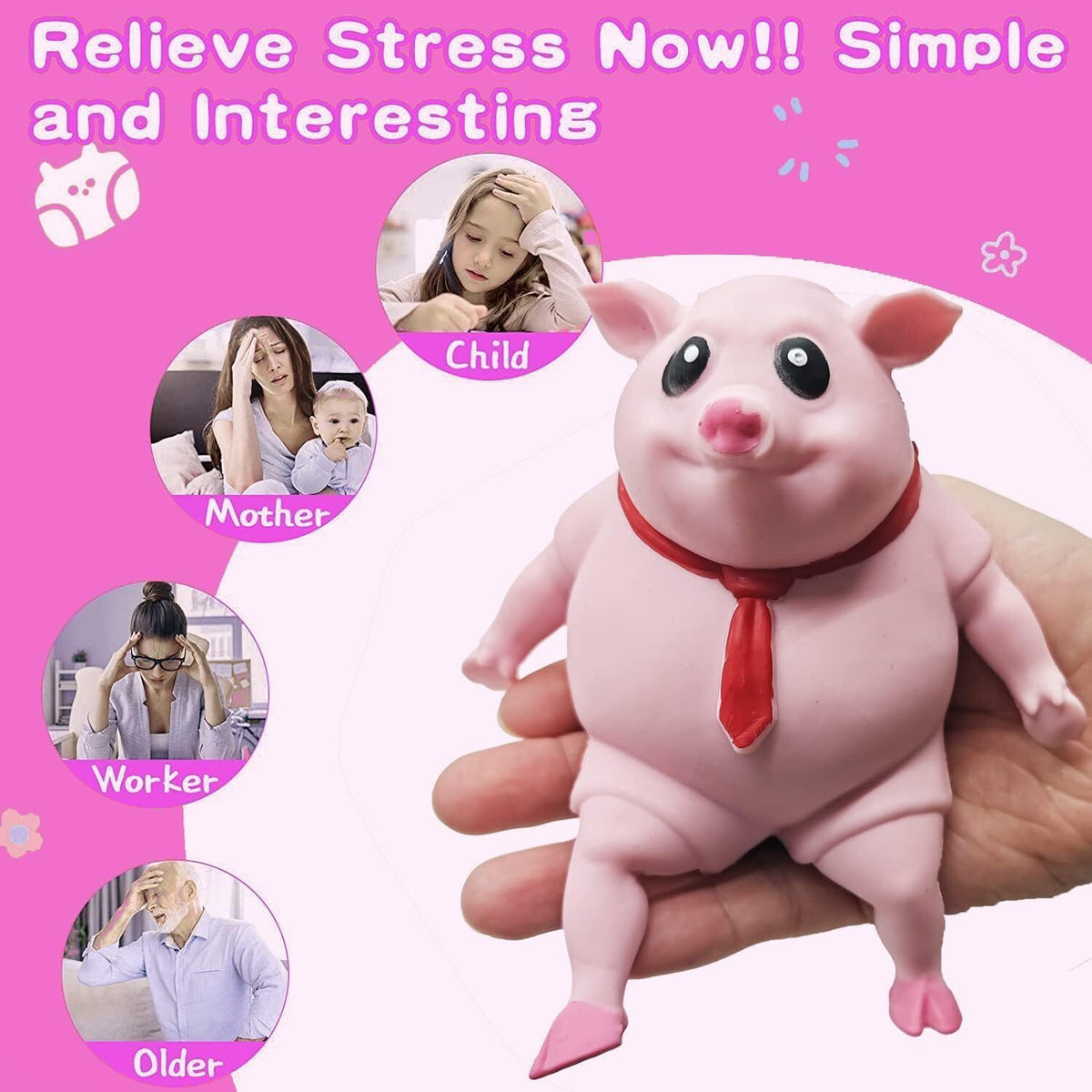 Pink Piggy Squishy – Cute Stress Relief & Fidget Toy