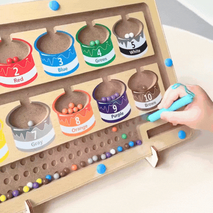 Magnetic Wooden Montessori Counting & Color Learning Board Toy for Kids